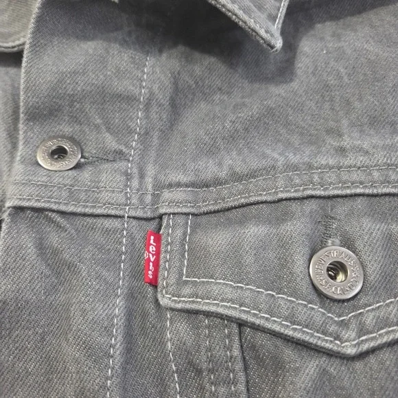 Levi Strauss Youth Gray‎ Denim Trucker Jacket XL Extra Large Childrens - Picture 3 of 9